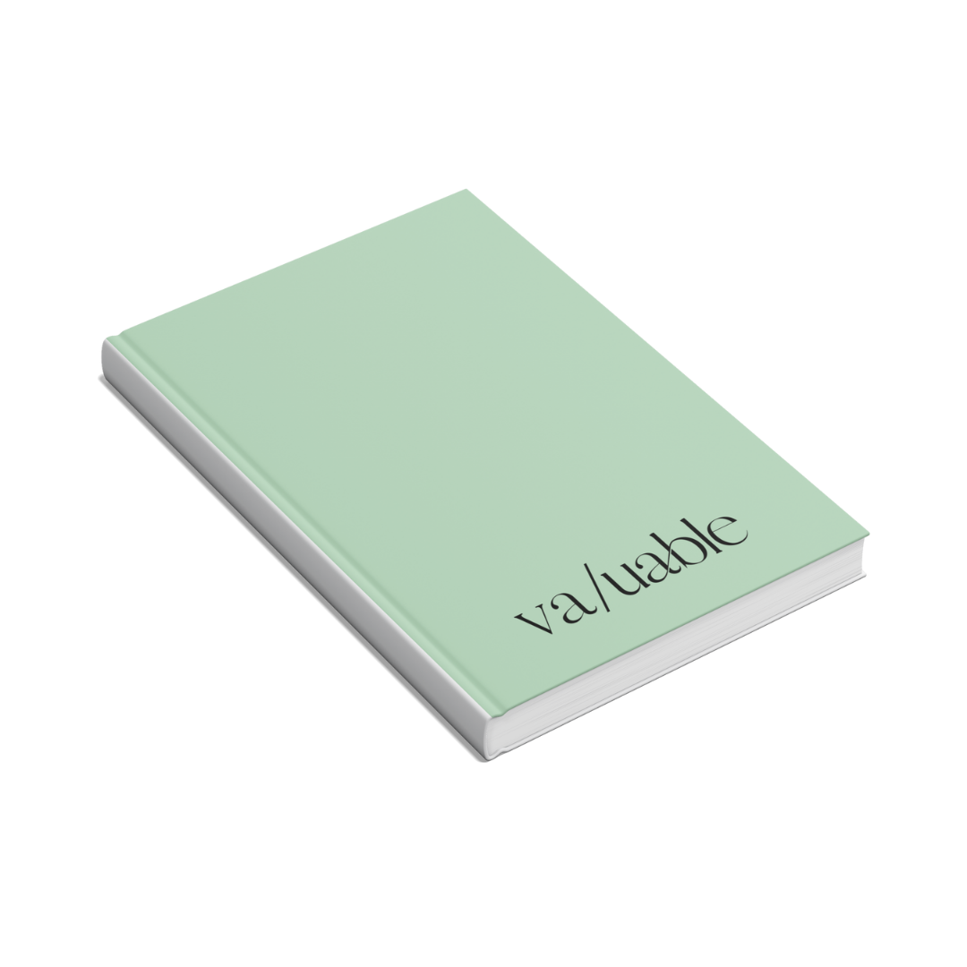Notizbuch va/uable grün